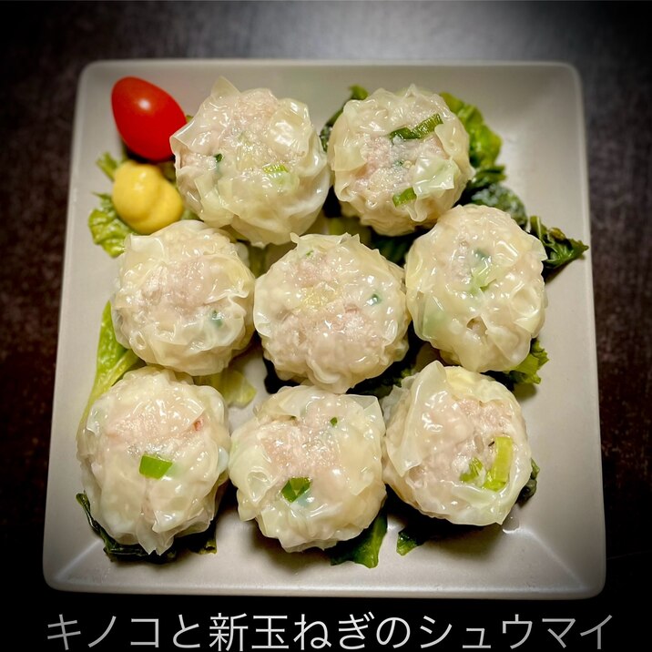 簡単!初心者向け!きのこと新玉ねぎのシュウマイ♫